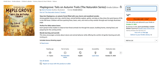 Ebook of Maplegrove: Tails on Autumn Trails is now available for Pre-Order!!