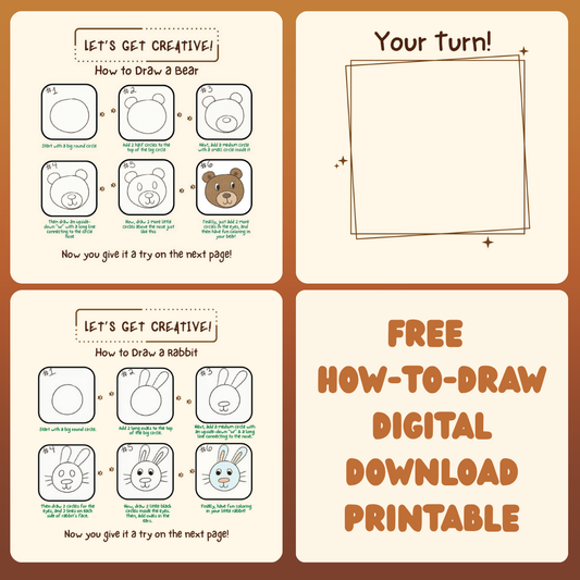 Maplegrove: Let's Get Creative How-to-Draw Pages | Printable Free Digital Download