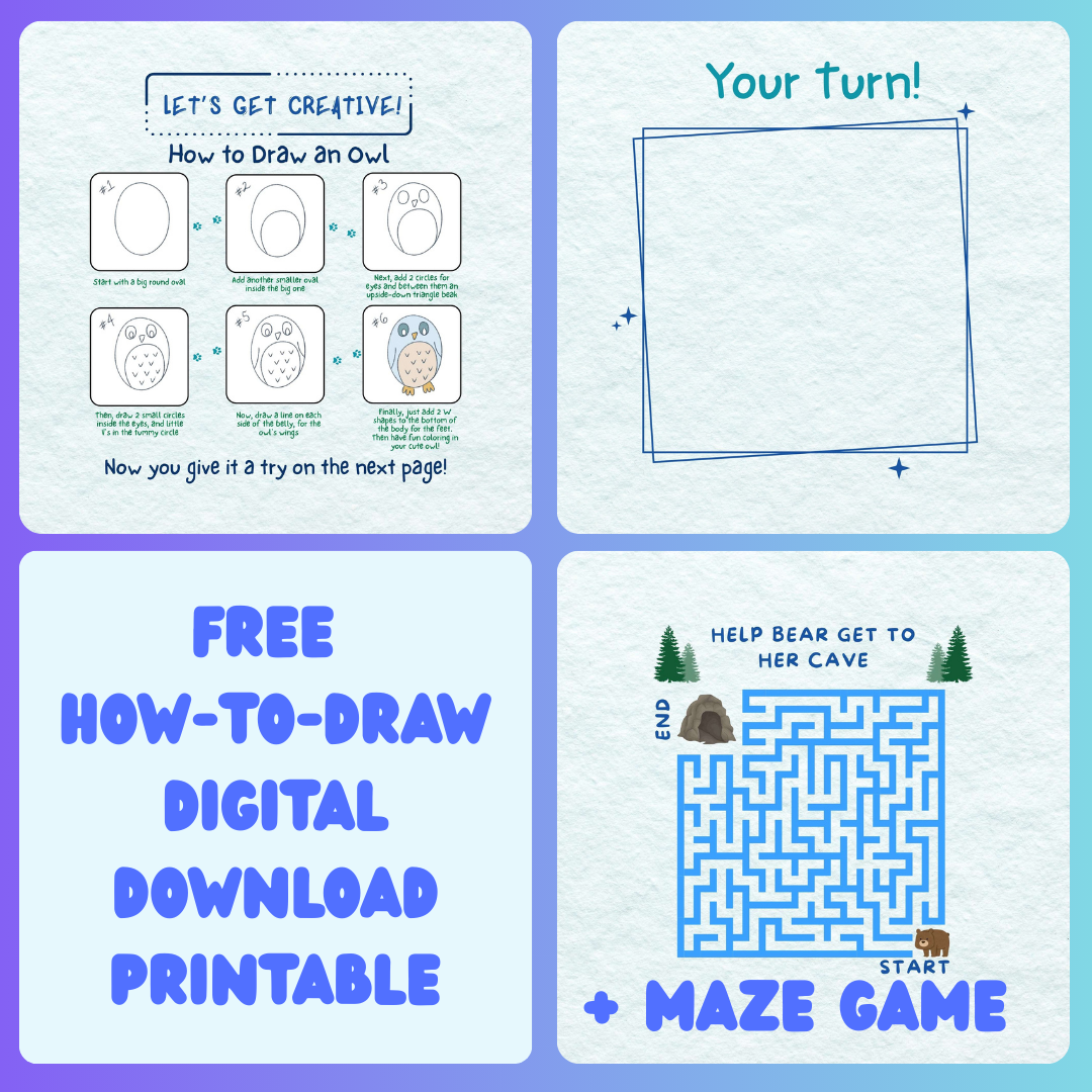 Icehollow: Let's Get Creative How-to-Draw Pages | Printable Free Digital Download