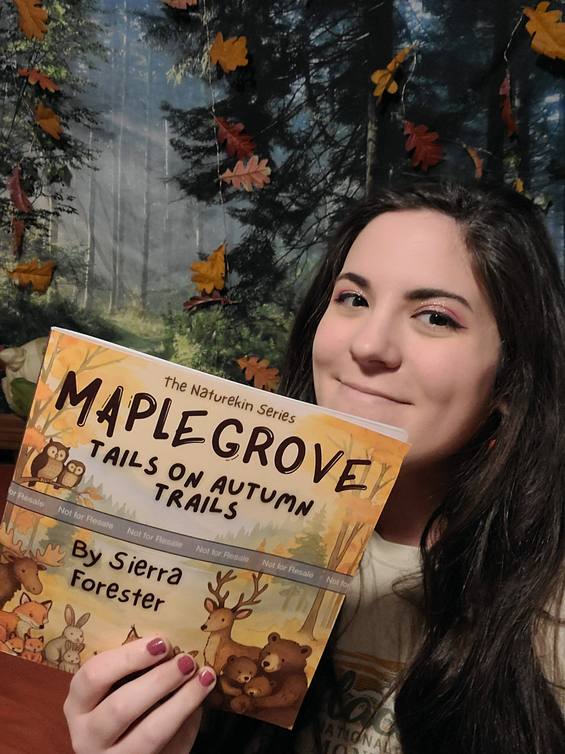 Sierra Forester with Proof Copy of debut children's book Maplegrove