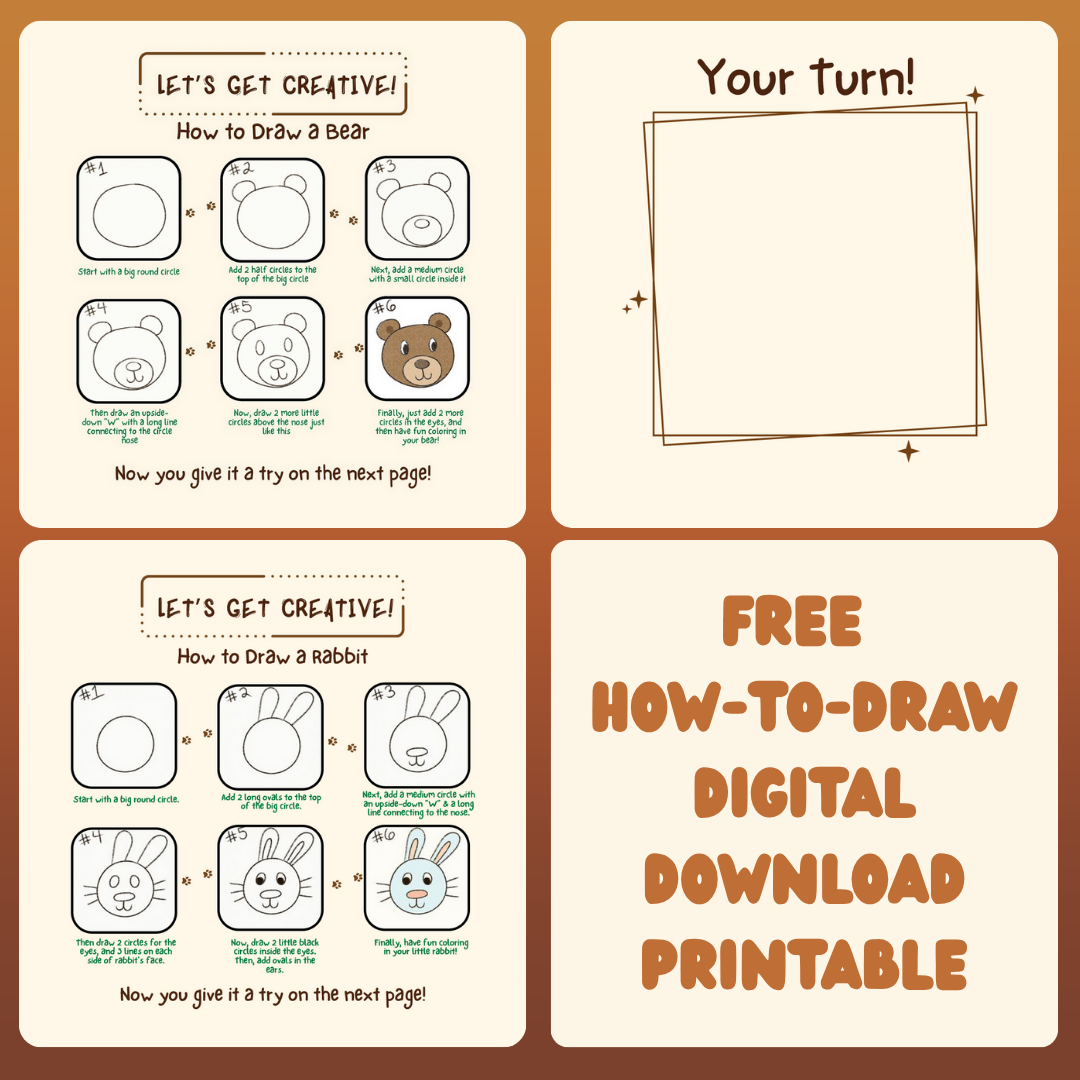 Maplegrove: Let's Get Creative How-to-Draw Pages | Printable Free Digital Download