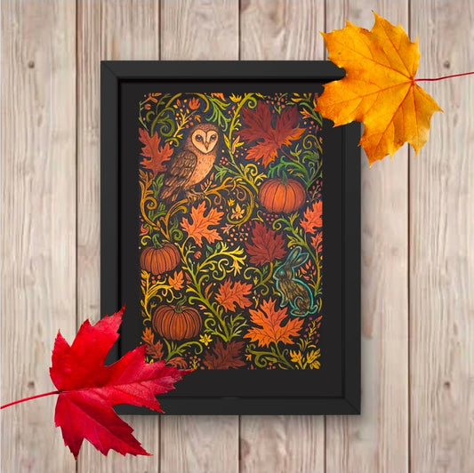 Autumn Woodland Owl | Art Print