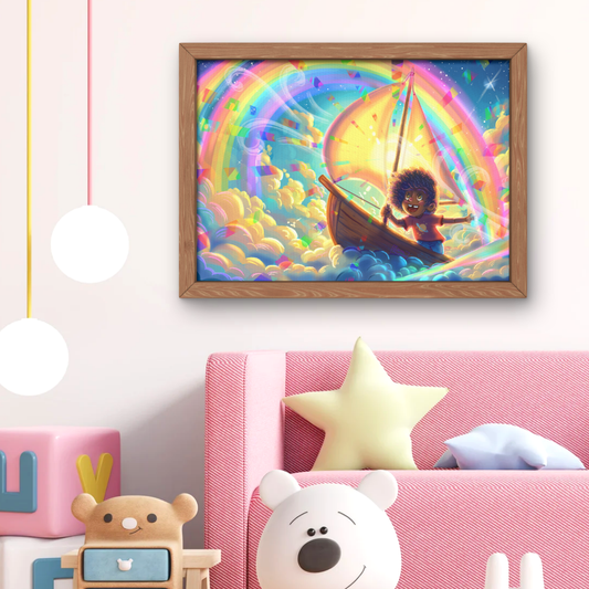 Sailng the Clouds | Children's Wall Art Print