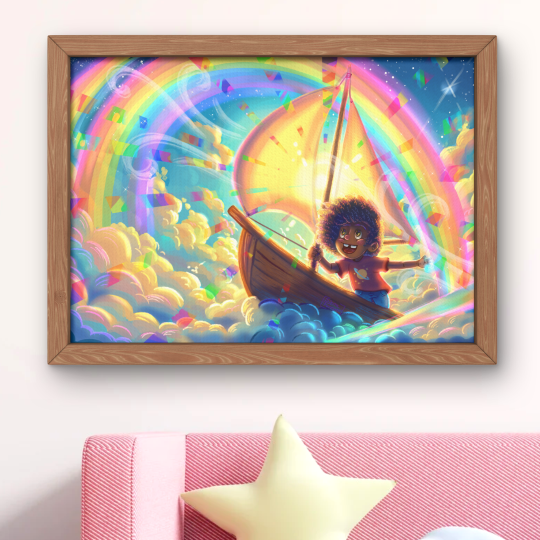 Sailng the Clouds | Children's Wall Art Print