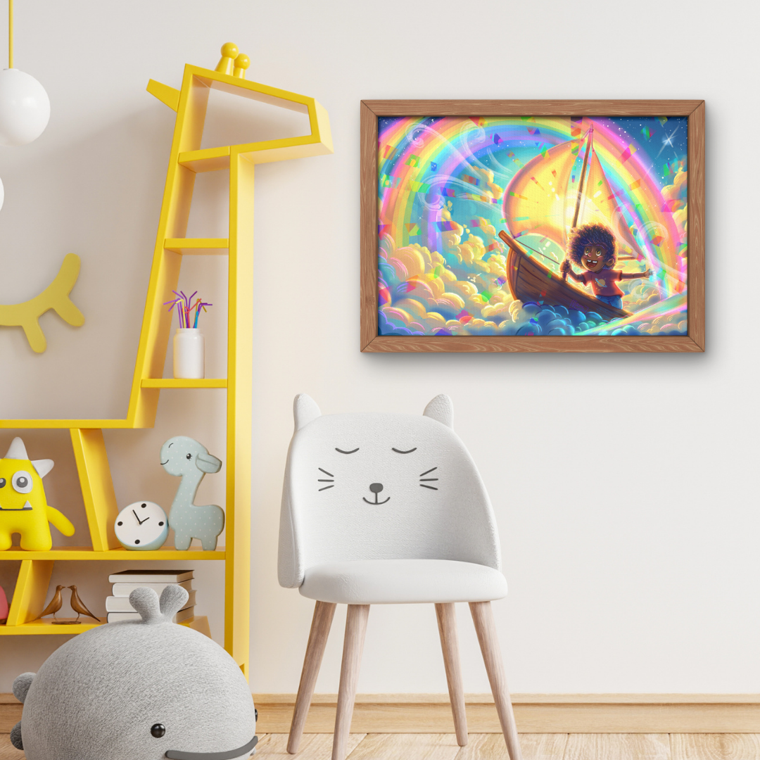 Sailng the Clouds | Children's Wall Art Print