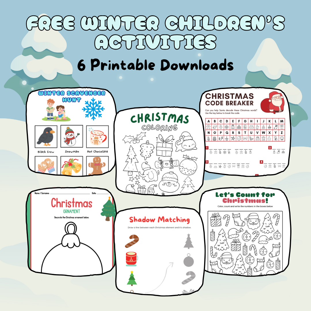 Winter Children's Activity Sheets | Printable Free Digital Download