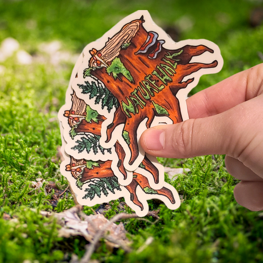 Nature Walk Mossy Tree Stump Sticker