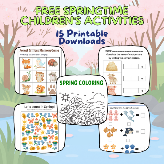 Springtime Children's Activity Sheets | Printable Free Digital Download